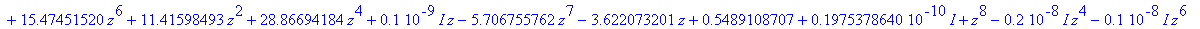spatneHd := (292411879405405*z^4-1169647517621620*z^3+1754471276432430*z^2-1169647517621620*z+292411879405405)/(-22.15926183*z^3-25.80352142*z^5+15.47451520*z^6+11.41598493*z^2+28.86694184*z^4+.1e-9*I*...