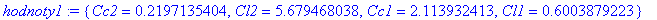 hodnoty1 := {Cc2 = .2197135404, Cl2 = 5.679468038, Cc1 = 2.113932413, Cl1 = .6003879223}