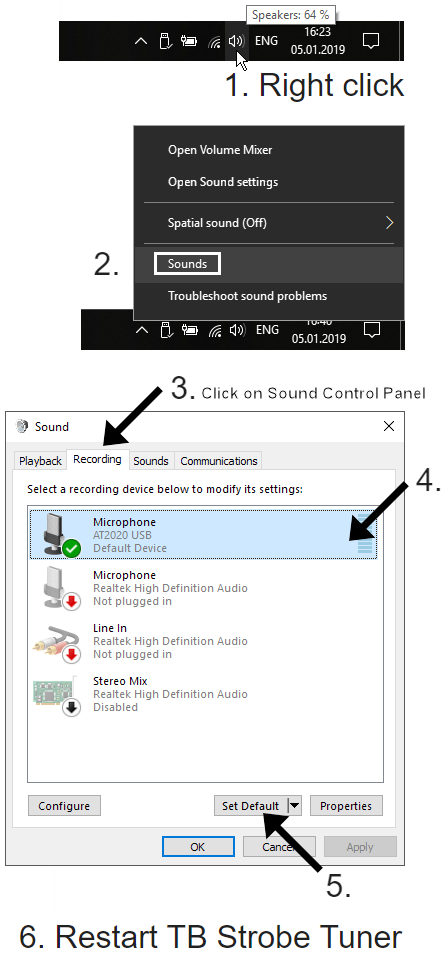Select recording input